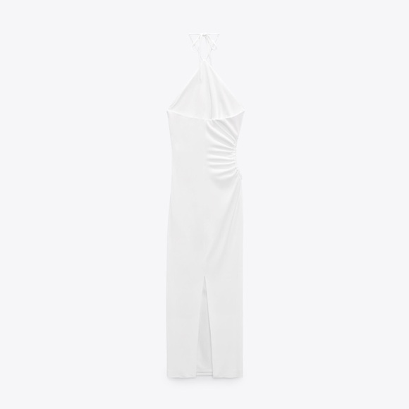 Zara Dress maxi halter cut out white wedding coctail party - Picture 9 of 10